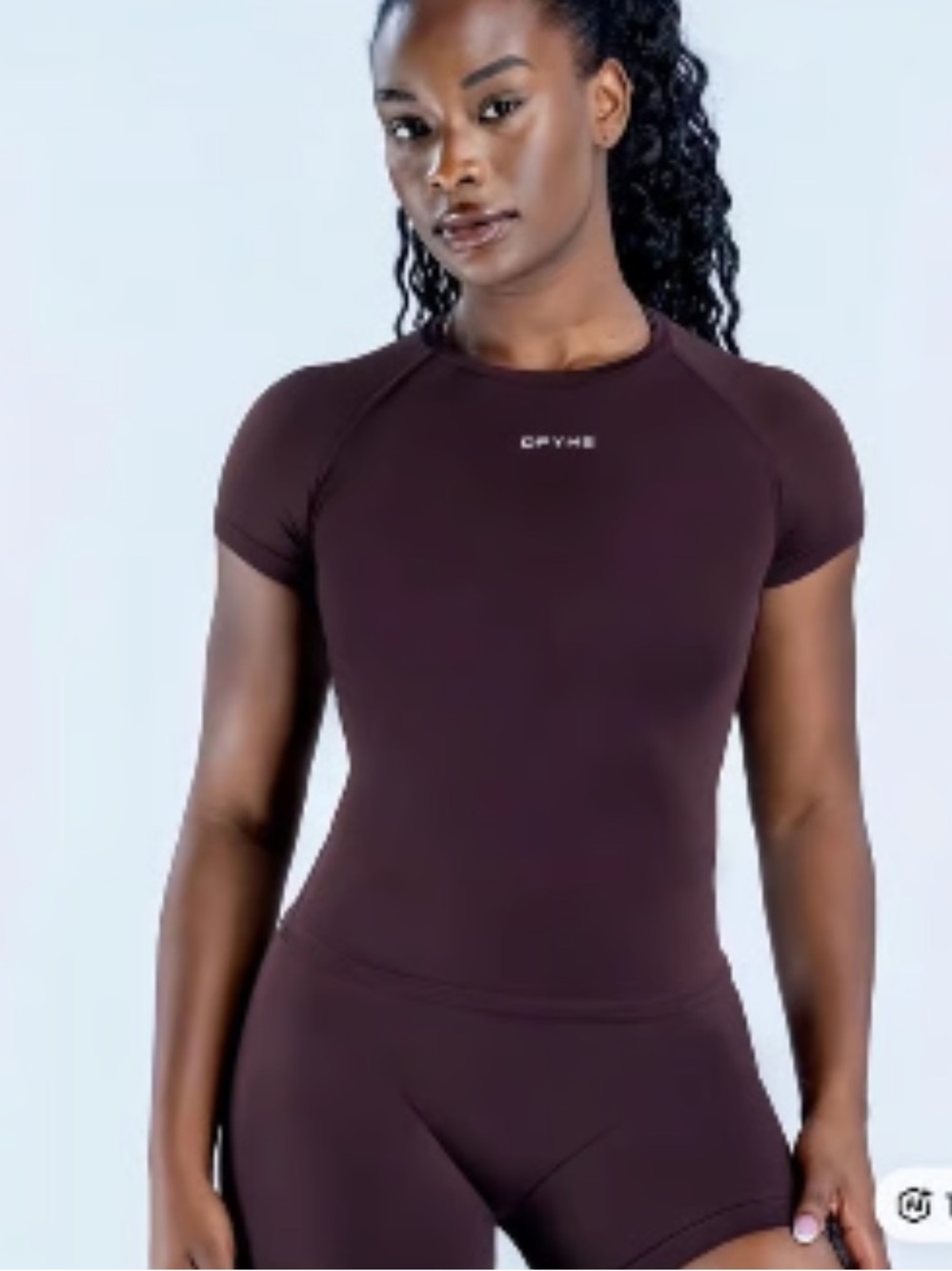 Dfyne Impact Seamless Short Sleeve Top Espresso Sz XS